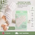 Cotton Moisturizing Gloves – Soft Overnight Hand Care Gloves (2 Pairs)