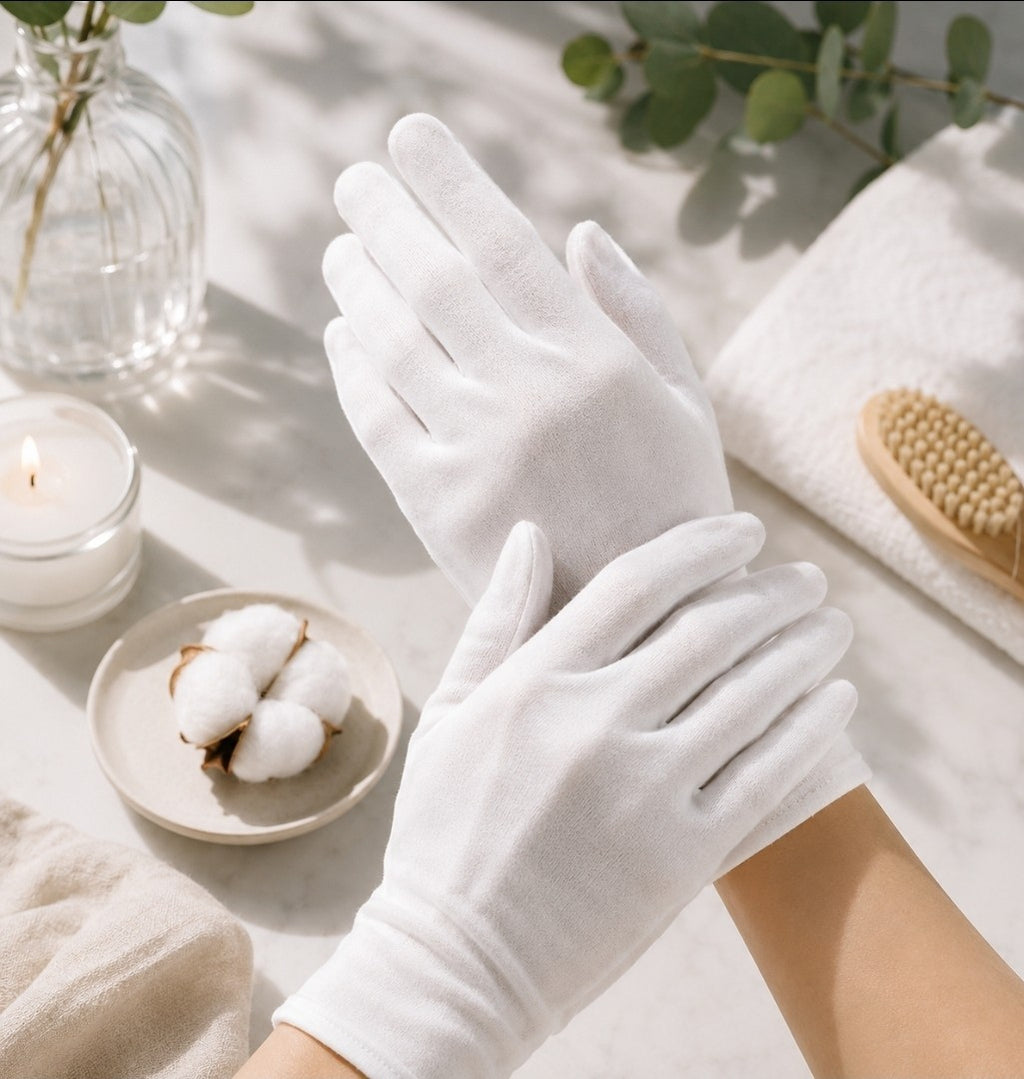 Cotton Moisturizing Gloves – Soft Overnight Hand Care Gloves (2 Pairs)
