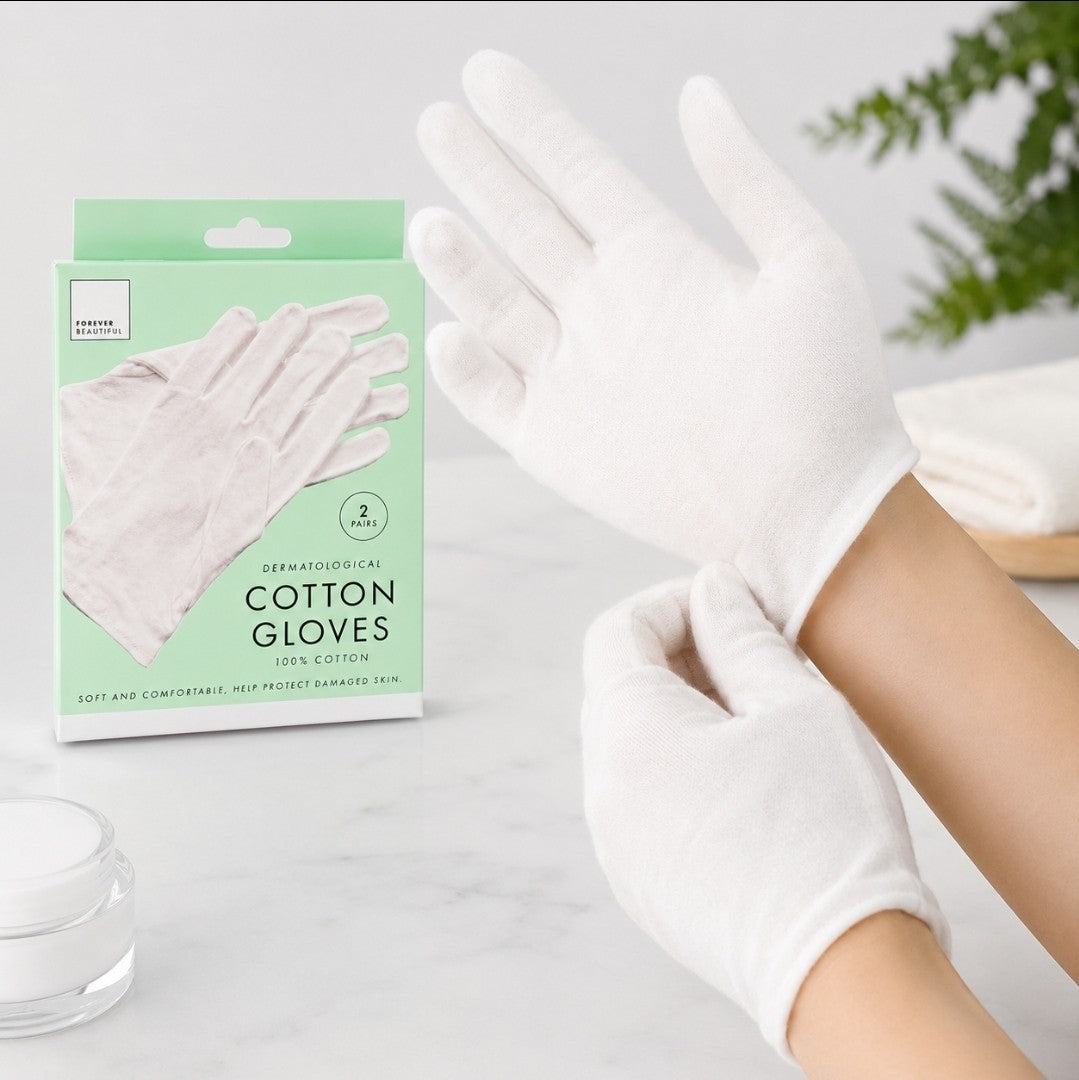 Cotton Moisturizing Gloves – Soft Overnight Hand Care Gloves (2 Pairs)